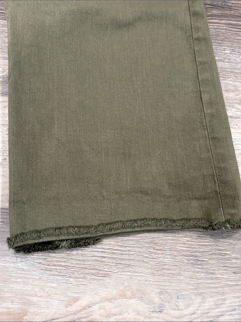 Chico's So Slimming Girlfriend Kick Flare Jeans in a khaki/olive green - Picture 4 of 11